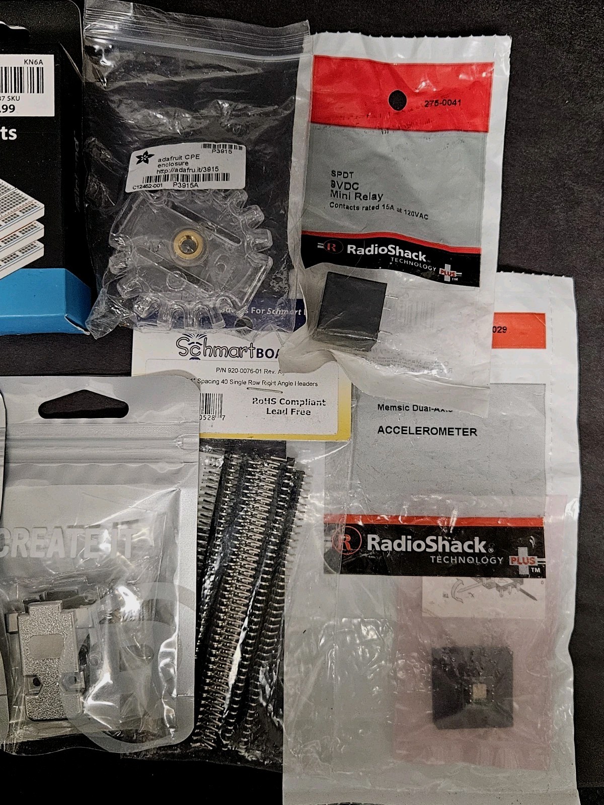 Mixed Lot Of Diodes Kit, Resistor Kit, Accelerometers And Other Parts