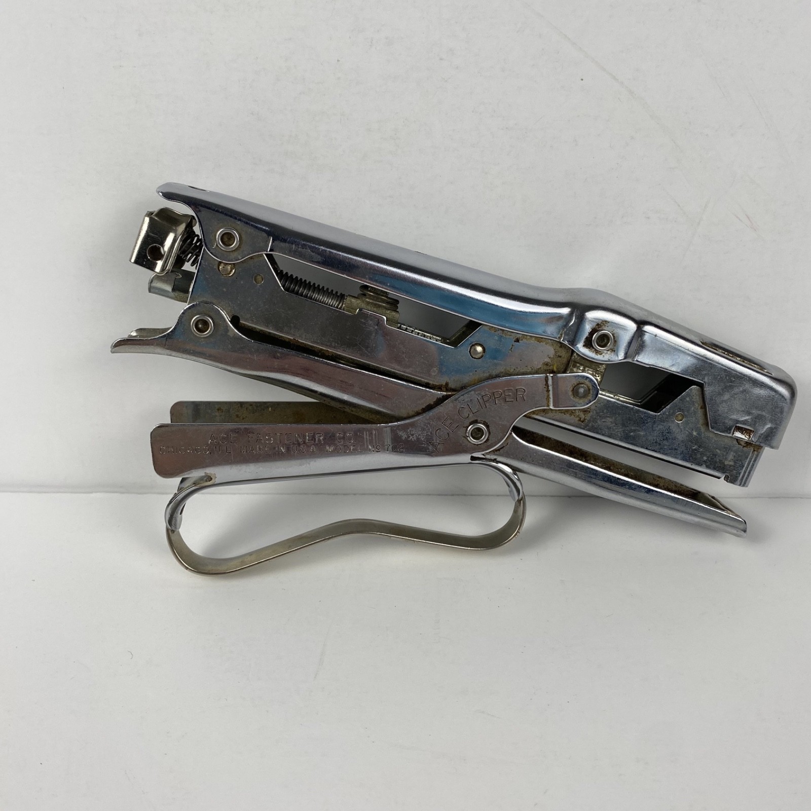 Vintage ACE Clipper No. 700 Plier Stapler Heavy Duty Metal Made in USA Tool