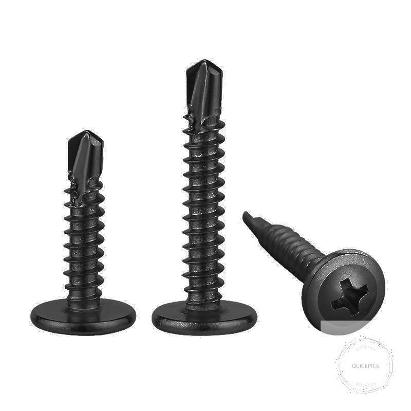 (300 pcs) #10×3/4” for Sheet Metal Self-Tapping Screws 410 Black Stainless Steel