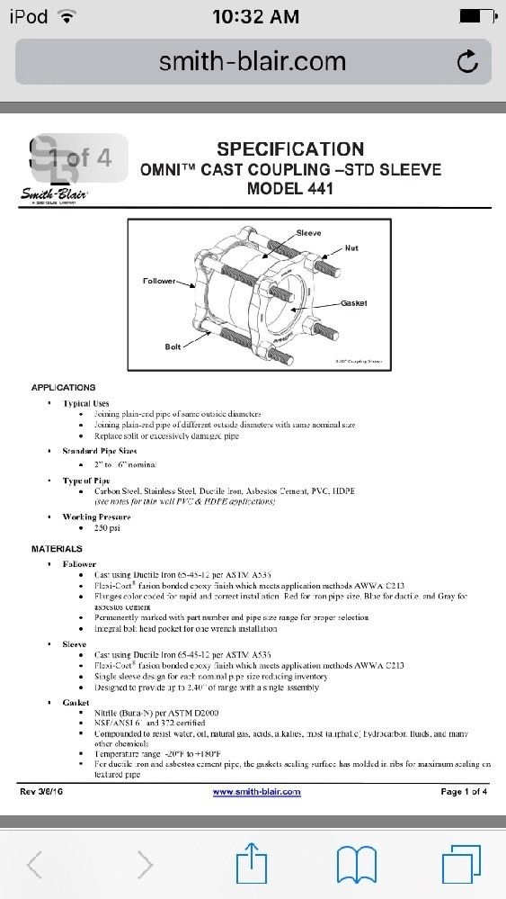 Smith Blair 441 Pipe Coupling 8″ CIP (9.05″-9.45″)