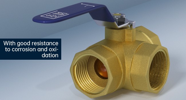 G1″ 3 Way Ball Valve Three T Port Brass Female Type For Water Oil And Gas US