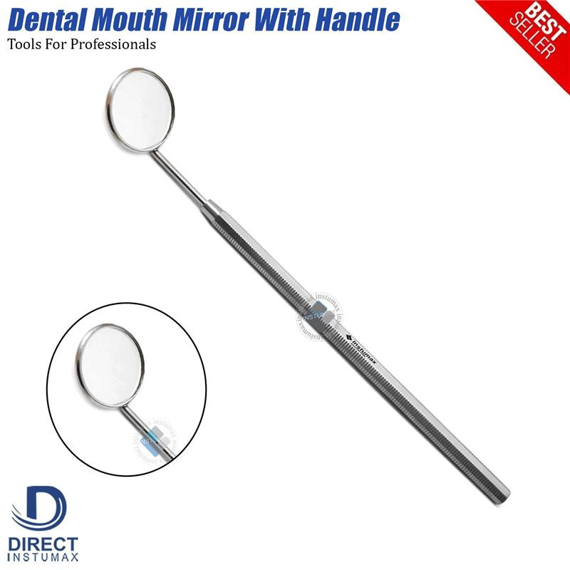15 Pcs Dental Mouth Mirror #5 w/Handle Dental Instruments German Grade Stainless