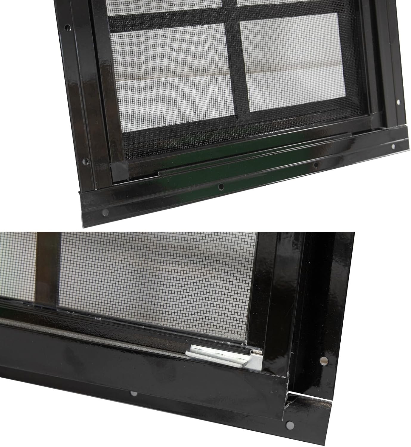 2 Pack Shed Windows with Black Frame, 18x 23 Flush Mount Small Window with Tempe