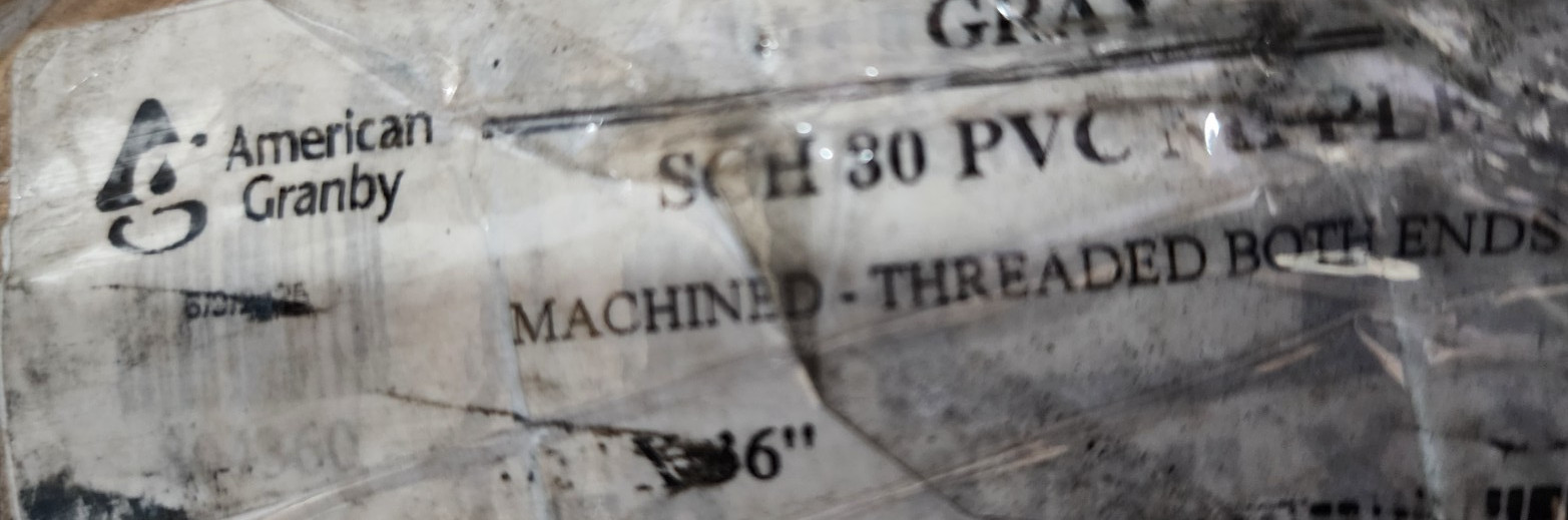 1/2 In. x 36 In. Schedule 80 PVC Nipple Threaded (Qty 10)