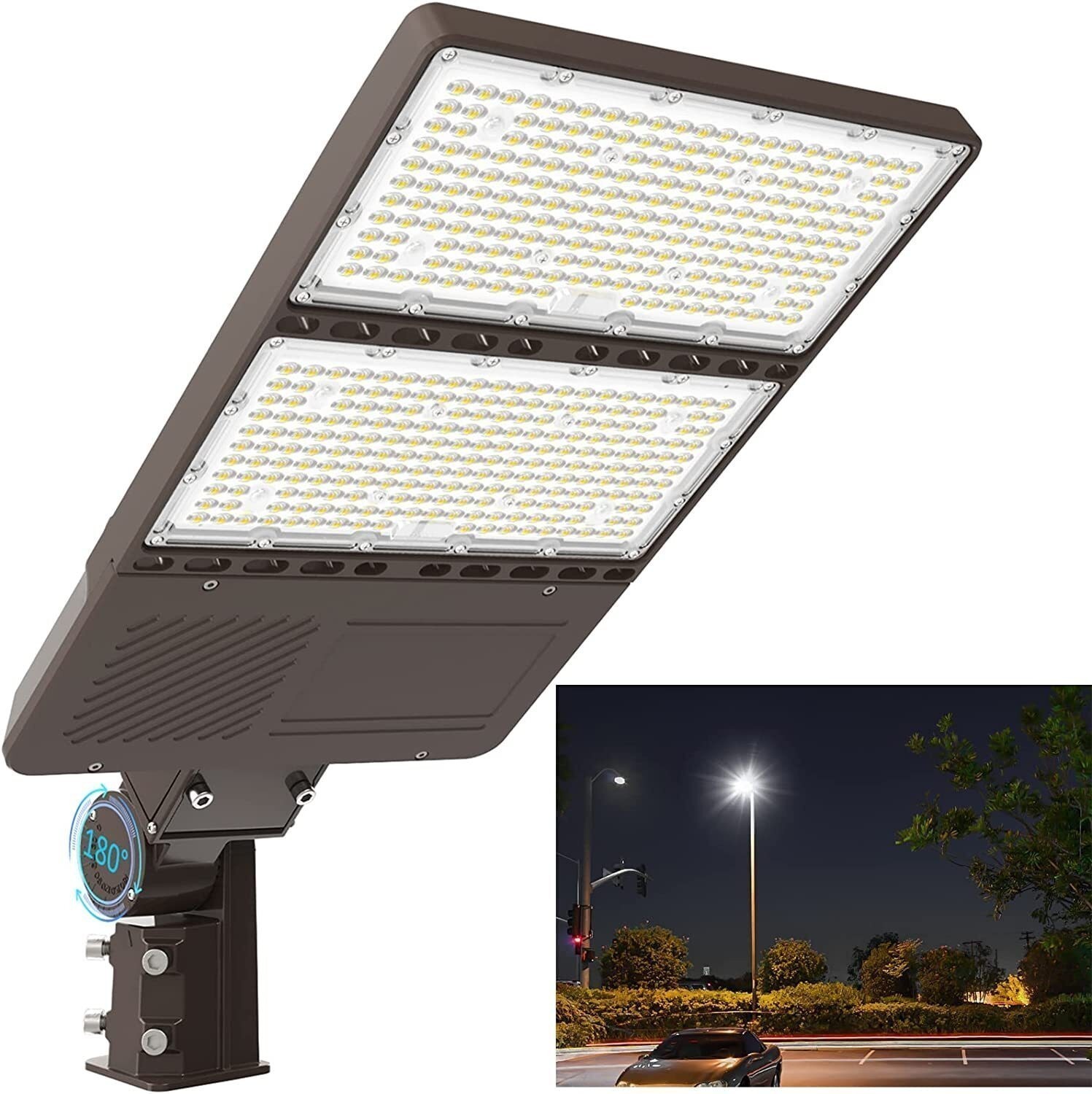 320W LED Parking Lot Lights Adjustable Slip Fit Outdoor Commercial Stadium Light