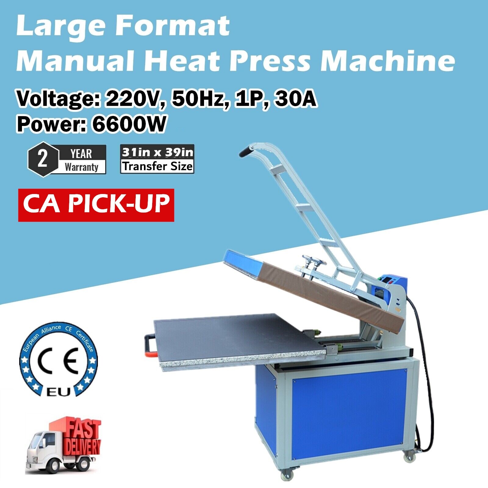 PICK-UP 31in x 39in Large Format Manual Operation Transfer Heat Press Machine