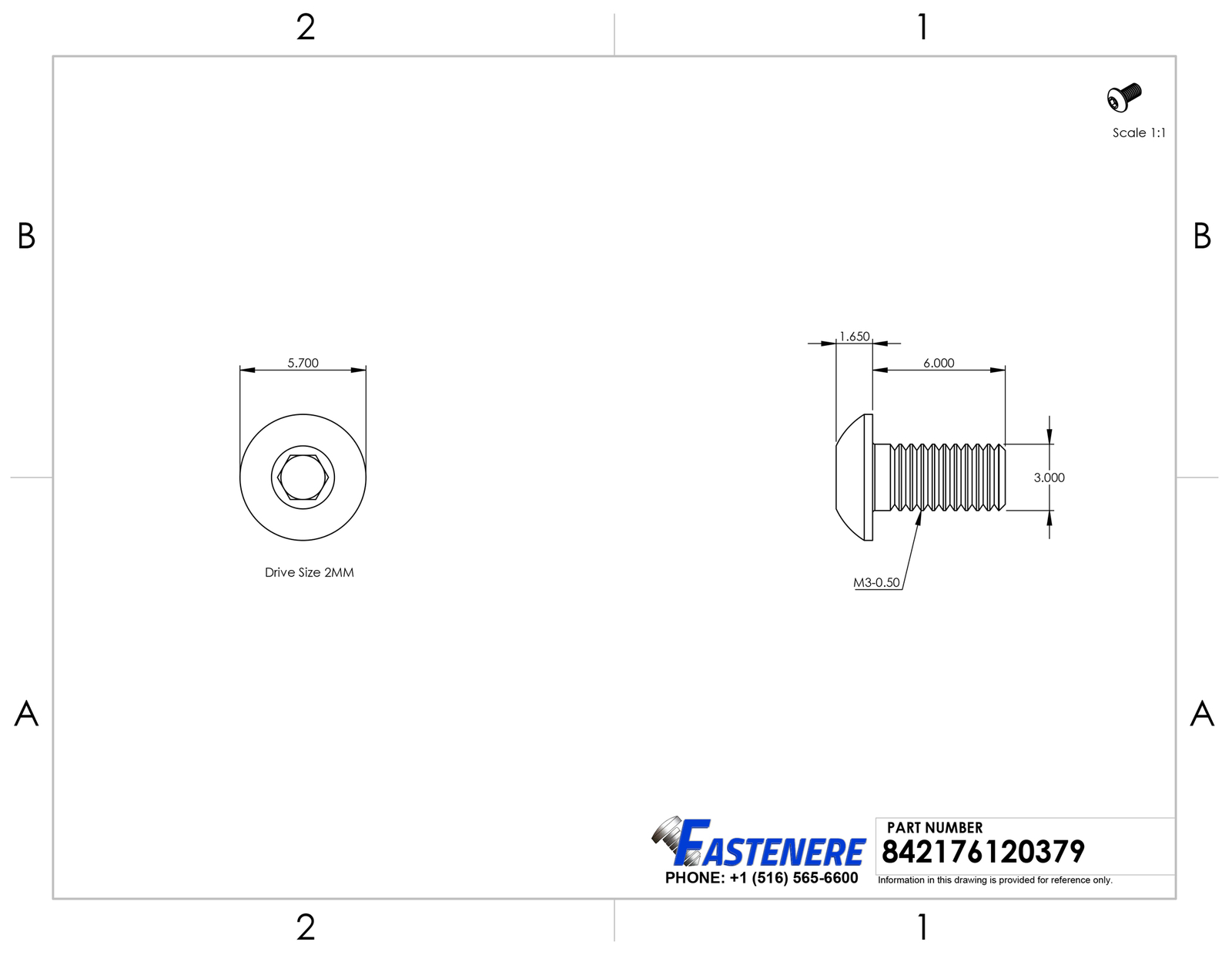 M3-0.50 x 6MM Button Head Socket Cap Screws ISO 7380 Stainless Steel Qty 100