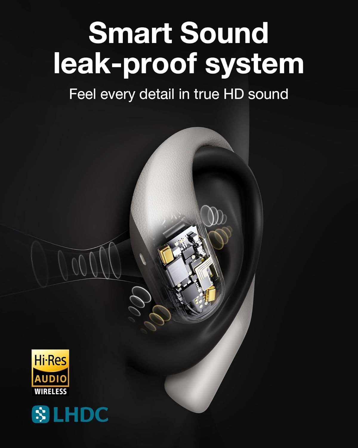 VIAIM OpenNote AI Recorder – Open Ear Earbuds with FlashRecord, Gray