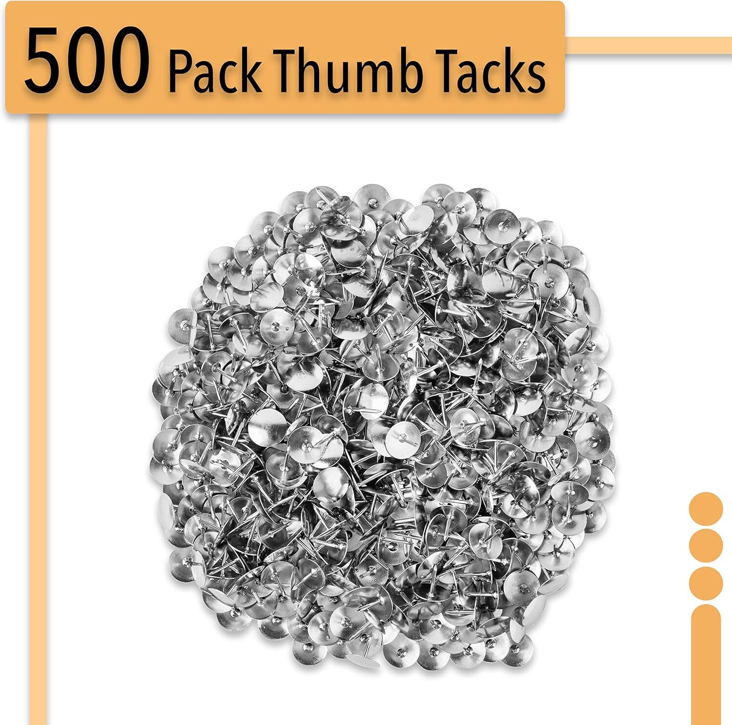 (500 Pack )Steel Thumb Tacks Sliver Thumb Tack Flat Head Push Pin