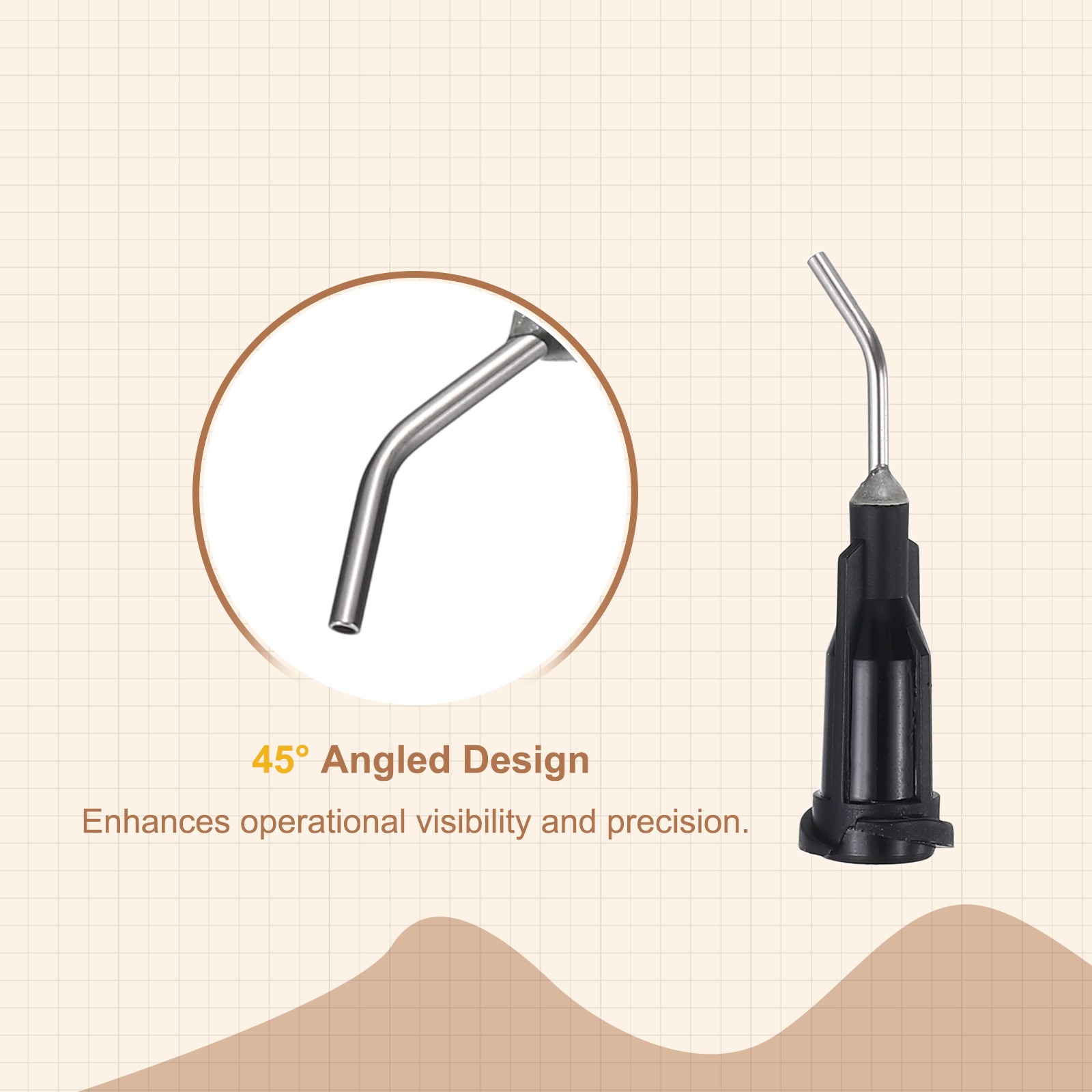 66Pcs 0.5Inch 19Ga 45° Angled Dispensing Needles, Black