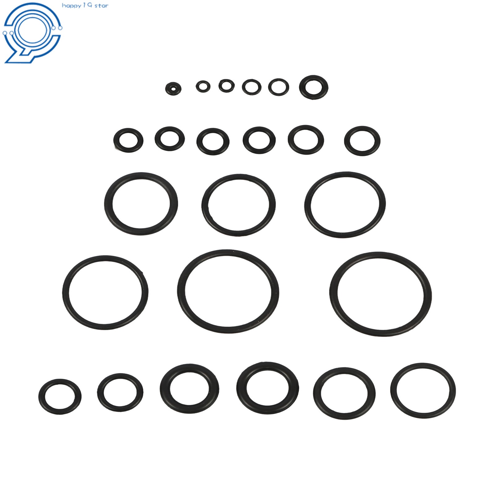1020-Piece Nitrile Rubber O-Ring Assortment, 20 Sizes Resists Oil and Heat