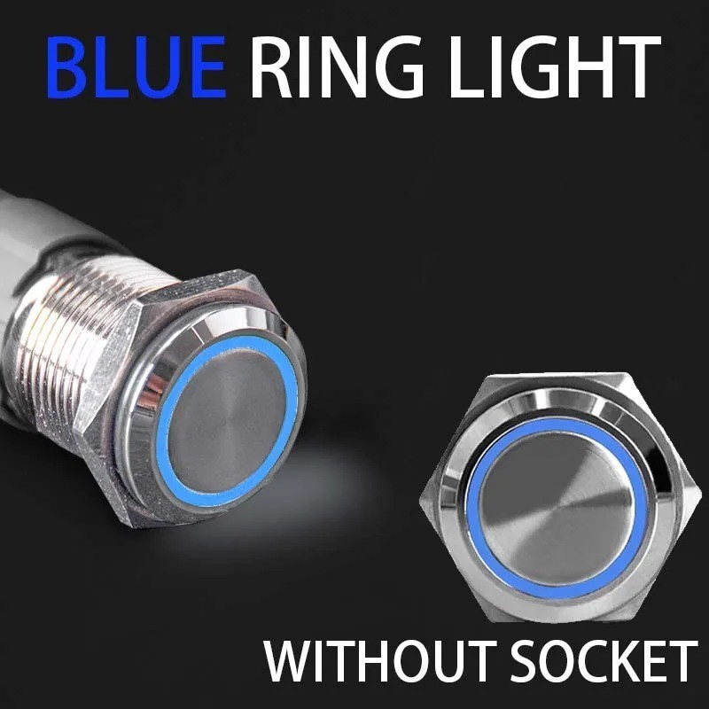 16mm 12V LED ON OFF Waterproof Stainless Steel Latching Push Button Power Switch