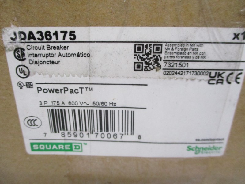 SQUARE D JDA36175 600V 175A (GREEN) NSMP
