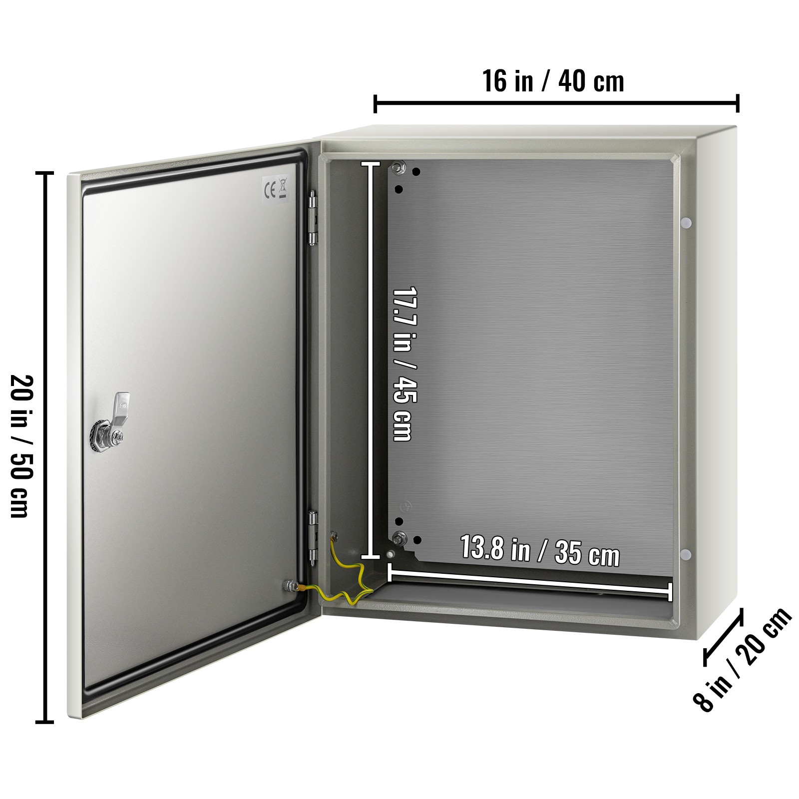 Carbon Steel Electrical Enclosure Box 20x16x8″ IP65 Wall Junction Box Outdoor