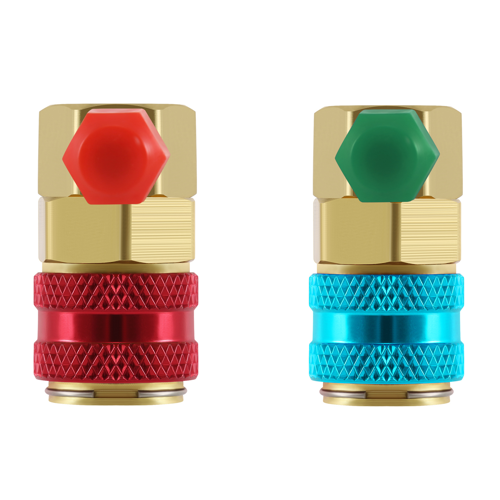 2x R134a Low High Quick Connector Adapter Coupler Auto A/C Manifold Gauge HVAC