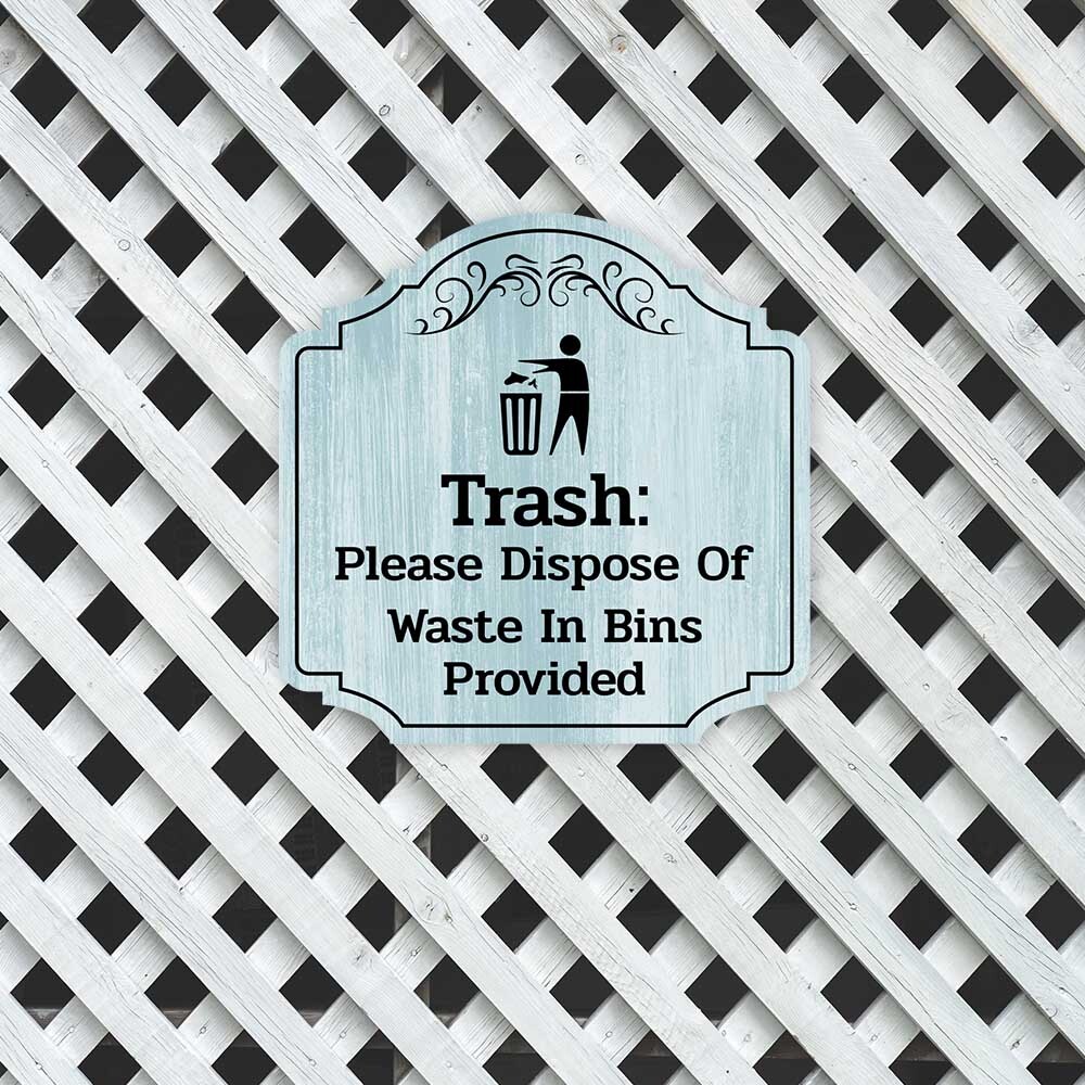 Heritage Plus Trash: Please Dispose Of Waste In Bins Provided Wall or Door Sign
