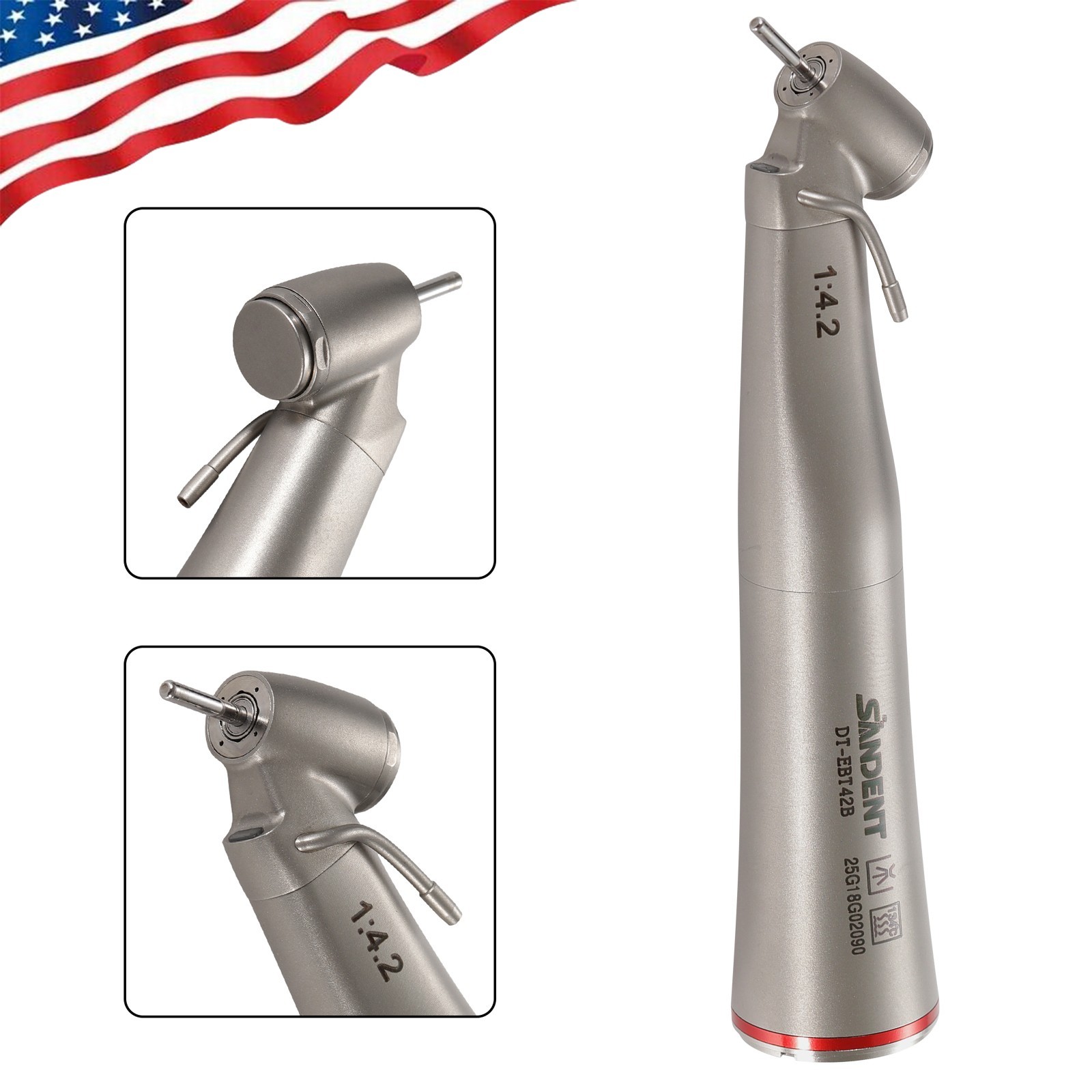SANDENT Handpiece LED 1:4.2 Contra Angle 45° Surgical External Spray