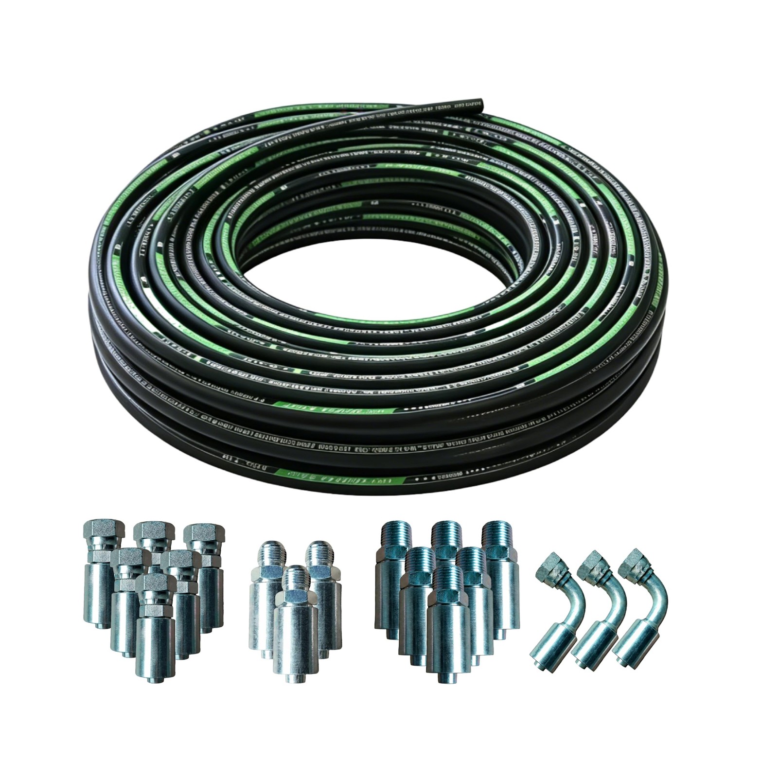 10Ft 1/4 Inch Hydraulic Hose EN853 SAE 100R2AT 70MPa/10150PSI, 2Layer Steel B…