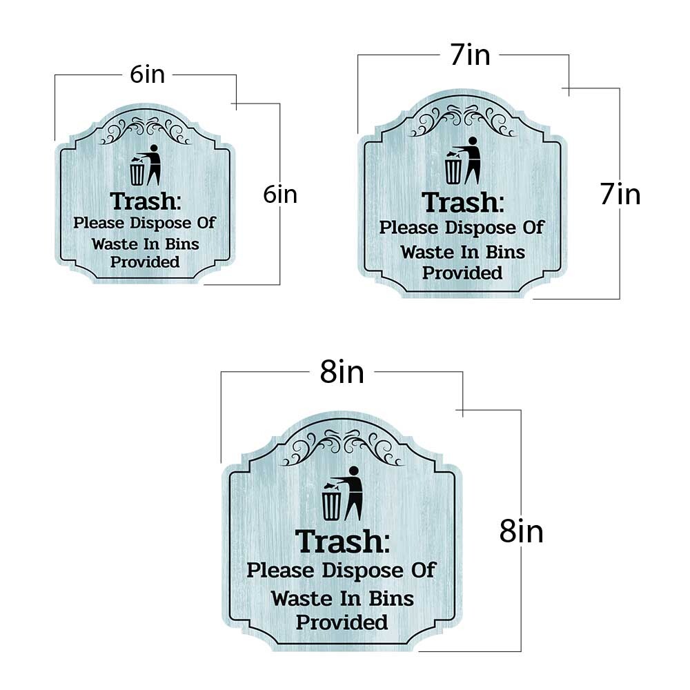 Heritage Plus Trash: Please Dispose Of Waste In Bins Provided Wall or Door Sign