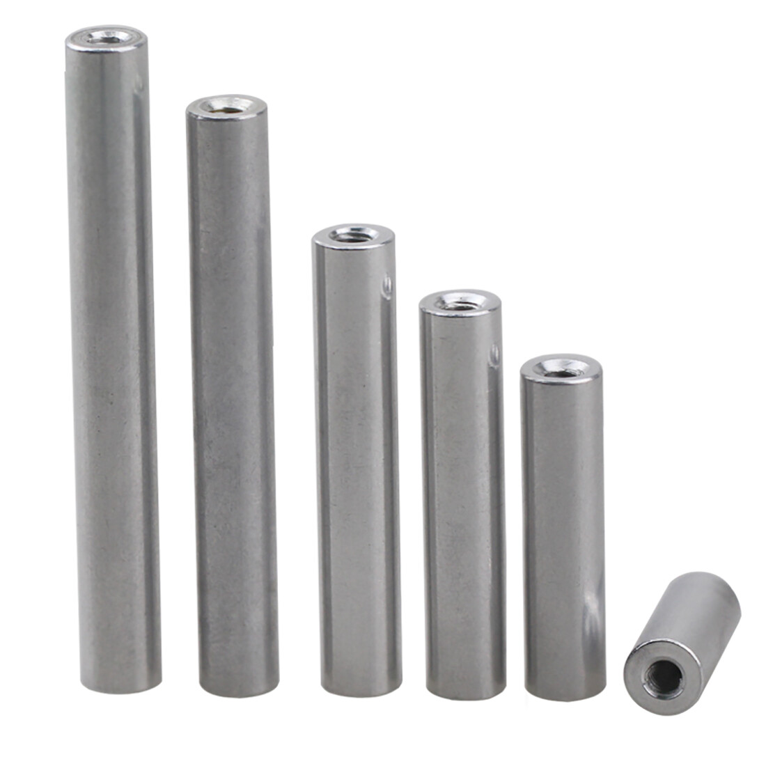 M2-M10 Aluminum Alloy Thread Sleeve Rod Bar Stud Round Connector Tube Long Nuts