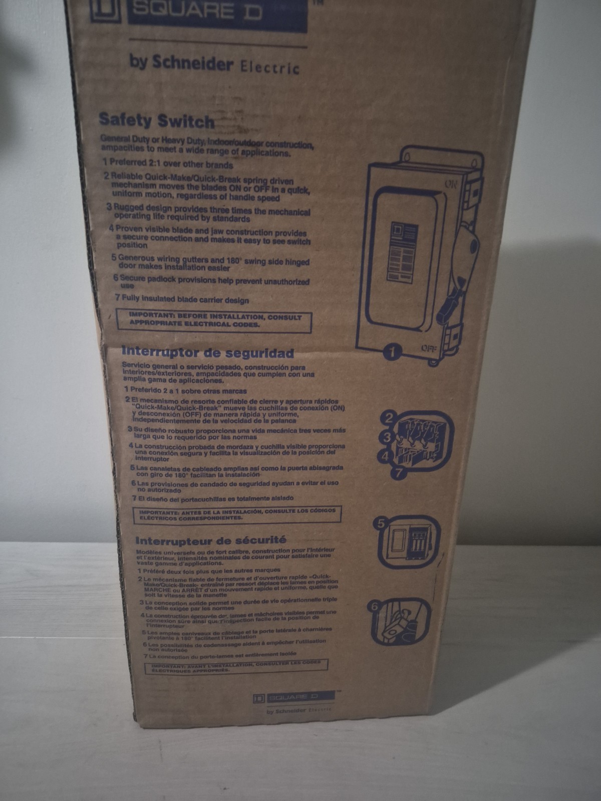 H323NRB Square D 100 Amp 240V 3P 4W Fusible Nema 3R Rated Disconnect