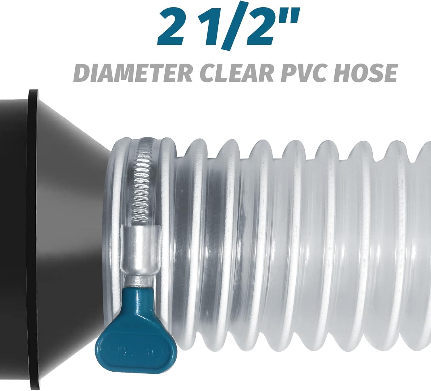Qucship 2-1/2 x 10′ Heavy-Duty PVC Dust Collection Hose, Puncture-Resistant, Fle