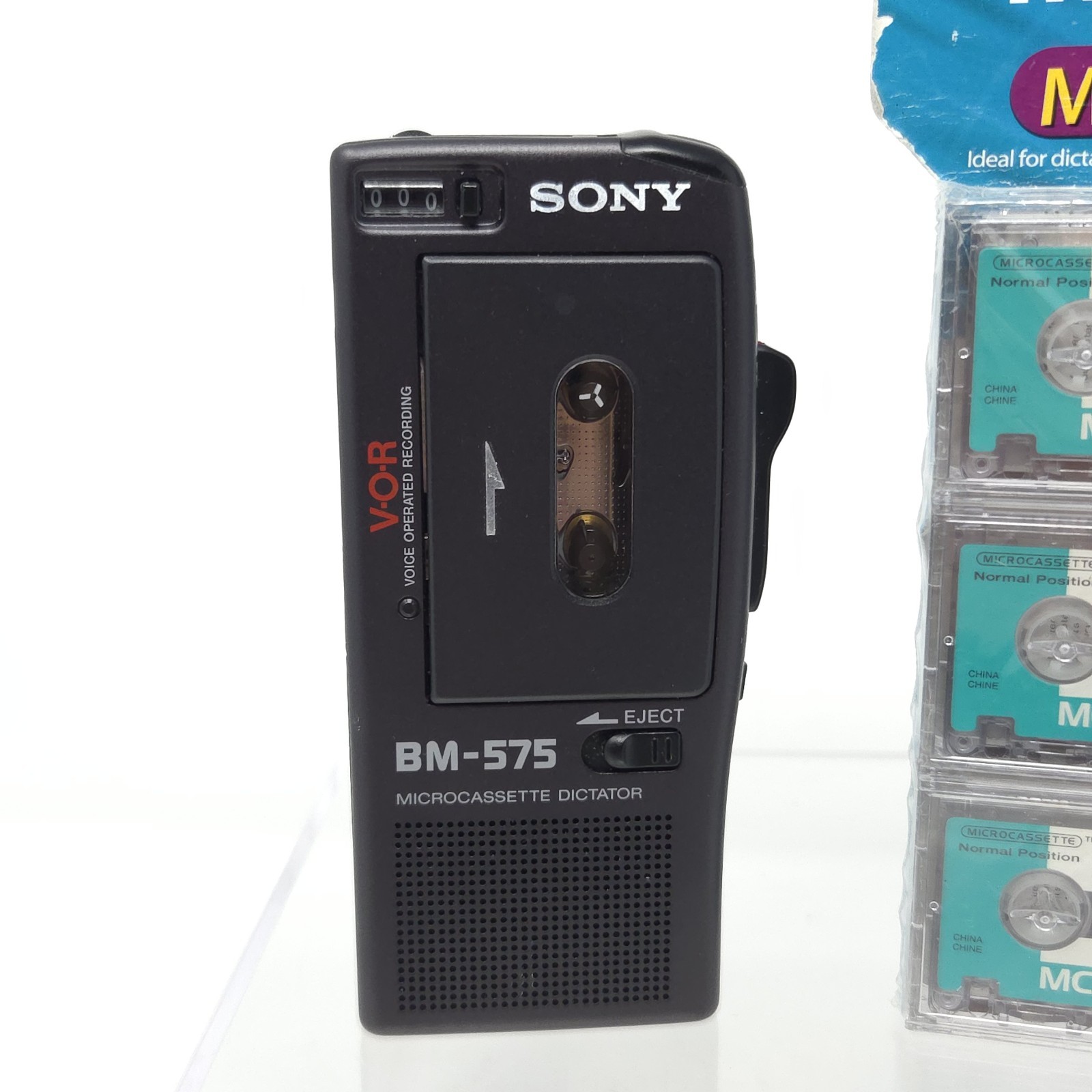 Sony BM-575 Micro Cassette Dictator Handheld Voice Recorder W/ 3 Tapes FOR PARTS