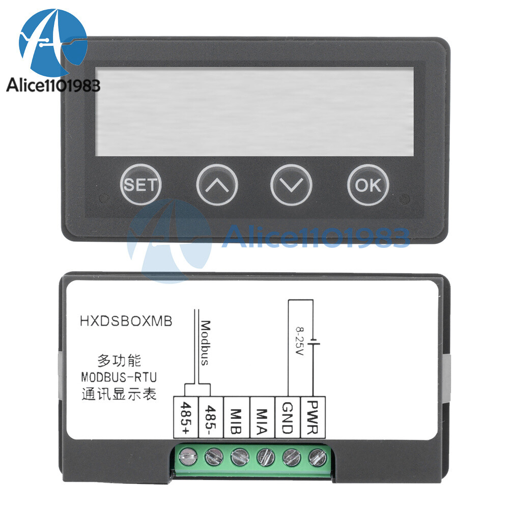 MODBUS-RTU Communication Display Meter RS485 Master-Slave-Monitored DC 8-25V