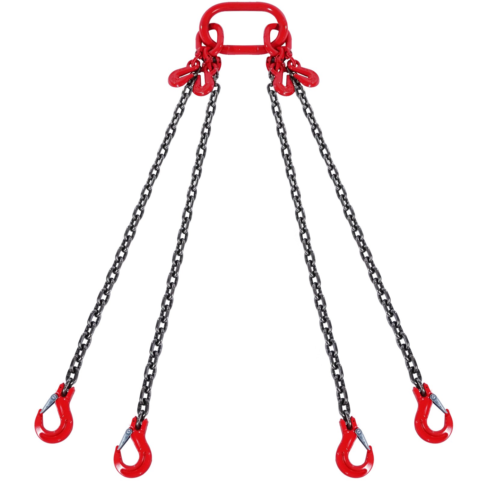 VEVOR 3/8″ x 10′ Chain Sling 4 Legs G80 Lifting Chain with Grab Hooks 18400 lbs