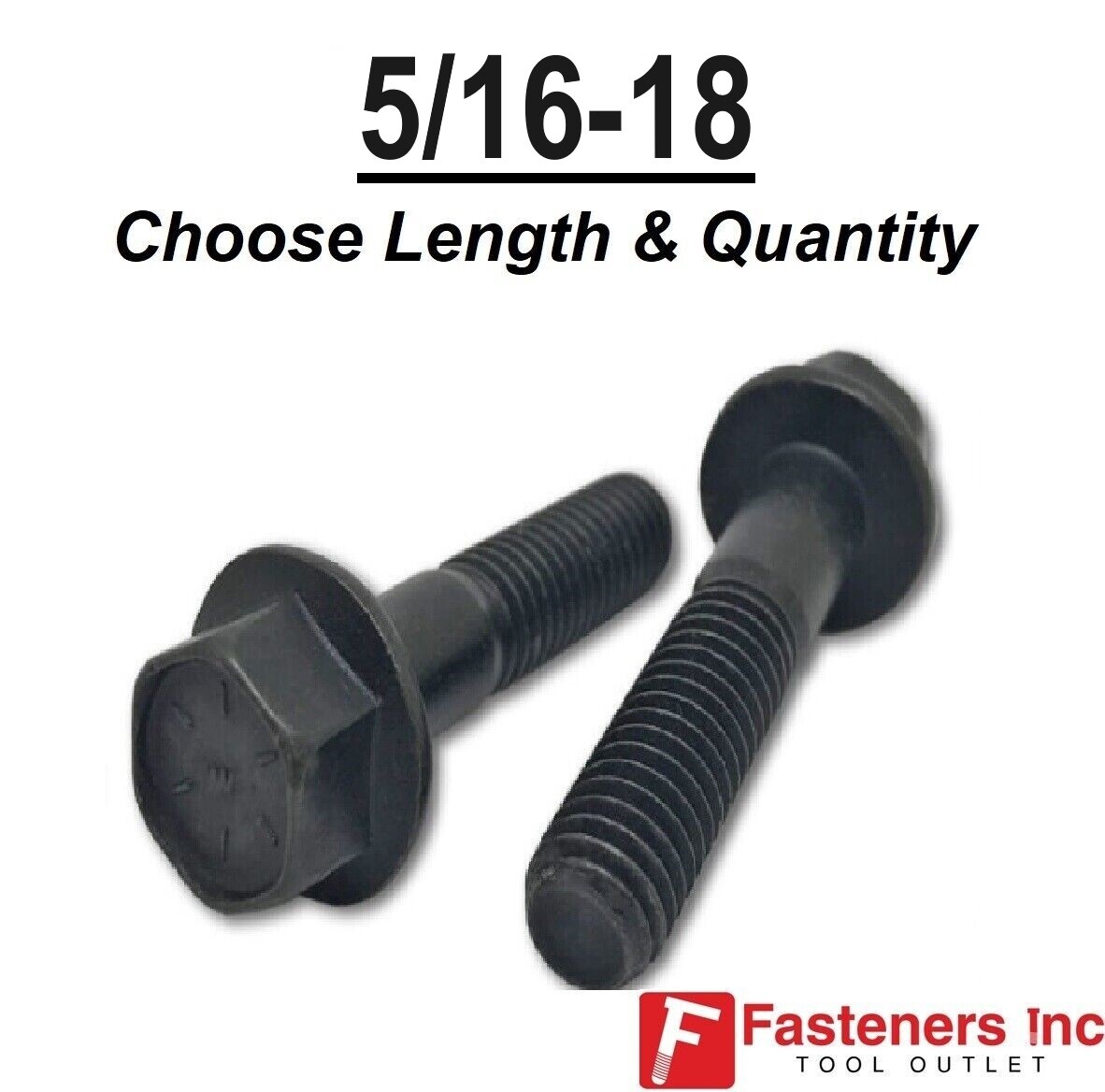 5/16-18 Grade 8 Flange Frame Bolt Black Phosphate & Oil (All Sizes & Qty’s 5/16″