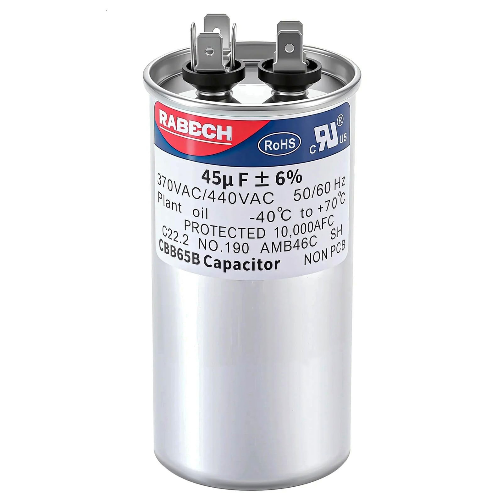 45uF 45MFD CBB65B Run Start Round Capacitor 45 uF MFD 370V or 450V CBB65 A/C …