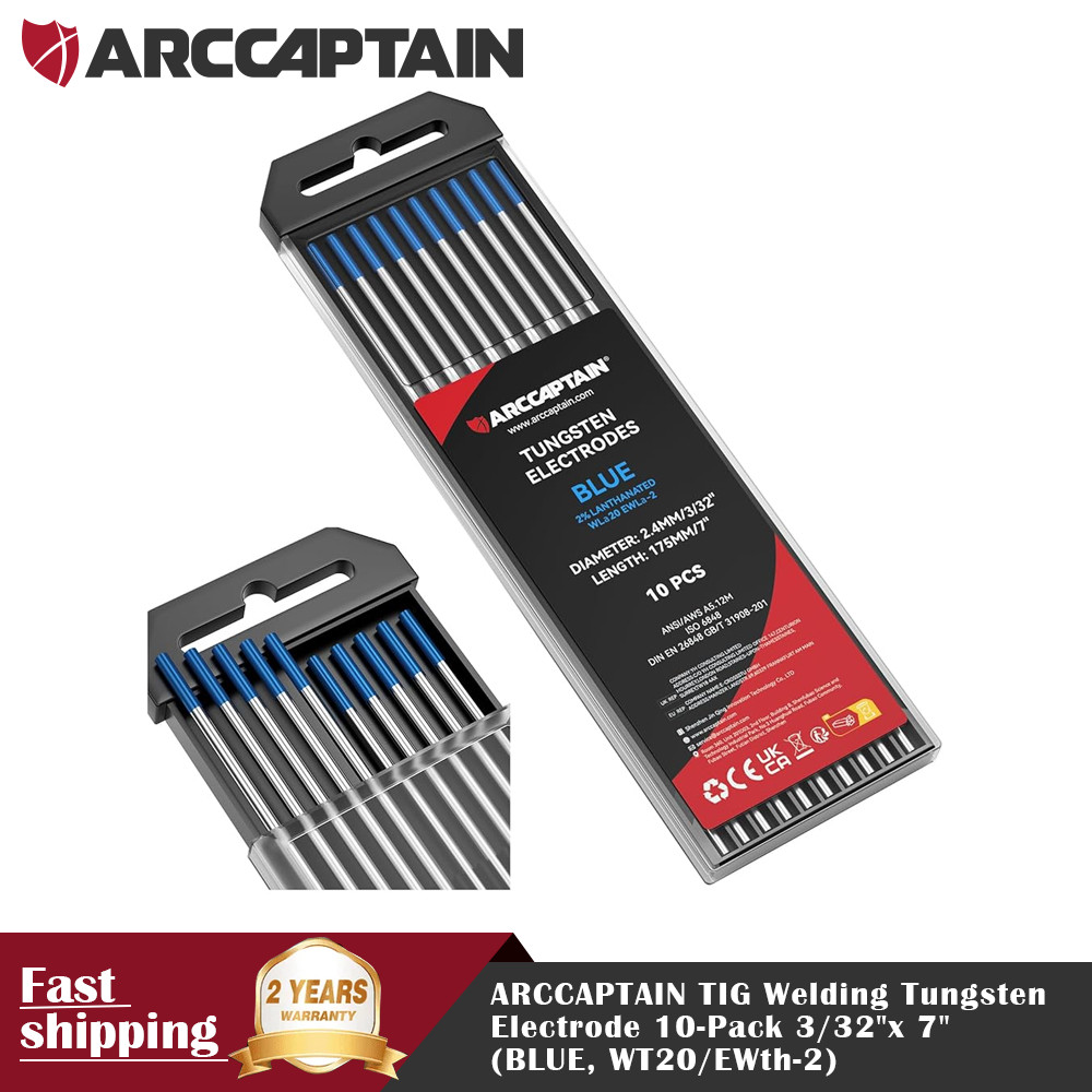 ARCCAPTAIN TIG Tungsten, TIG Welding Tungsten Electrode Blue 2% Lanthanated