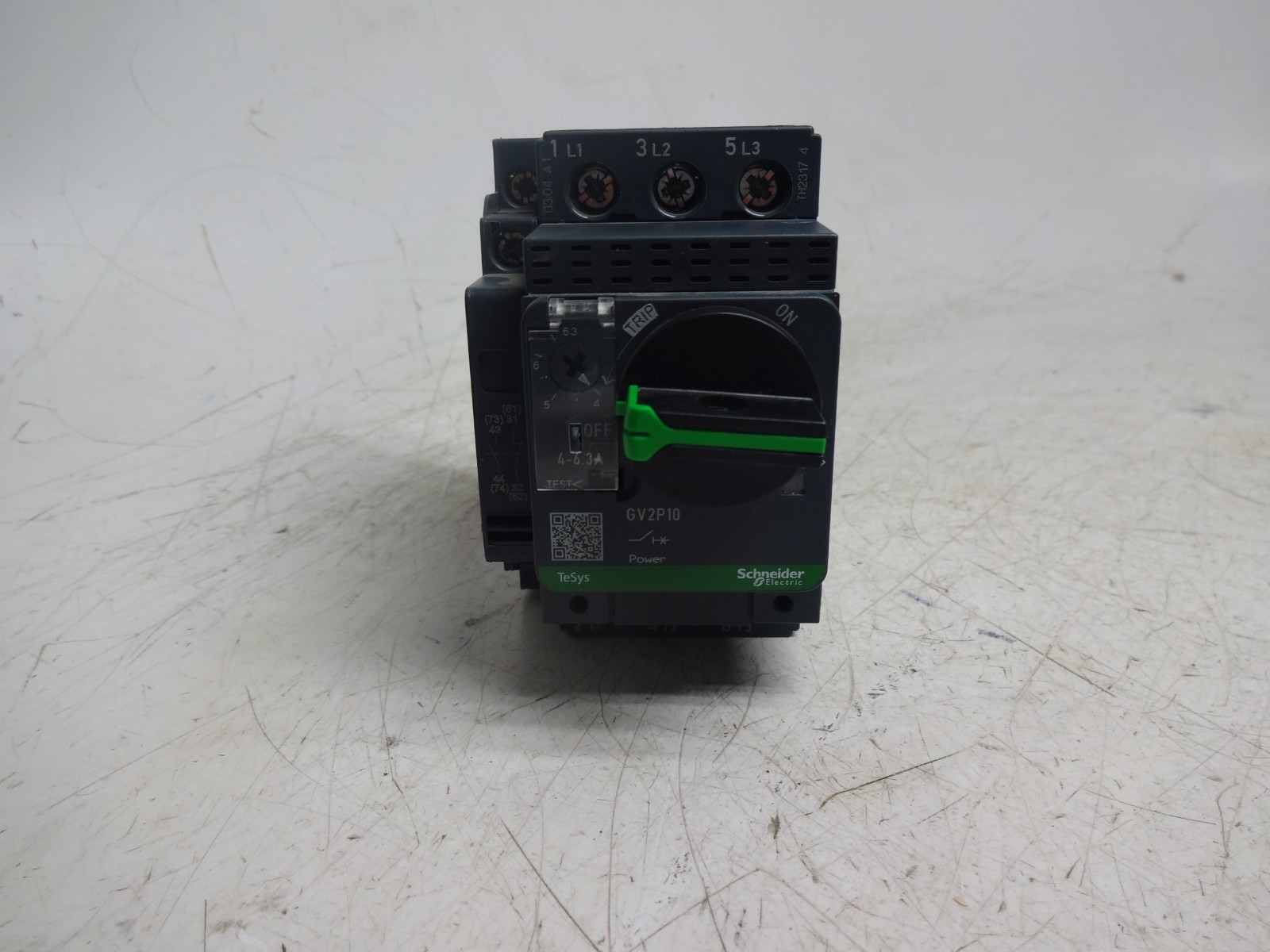 Schneider Electric GV2P10 4-6.3A Circuit Breaker / GVAN11 Auxiliary Contact