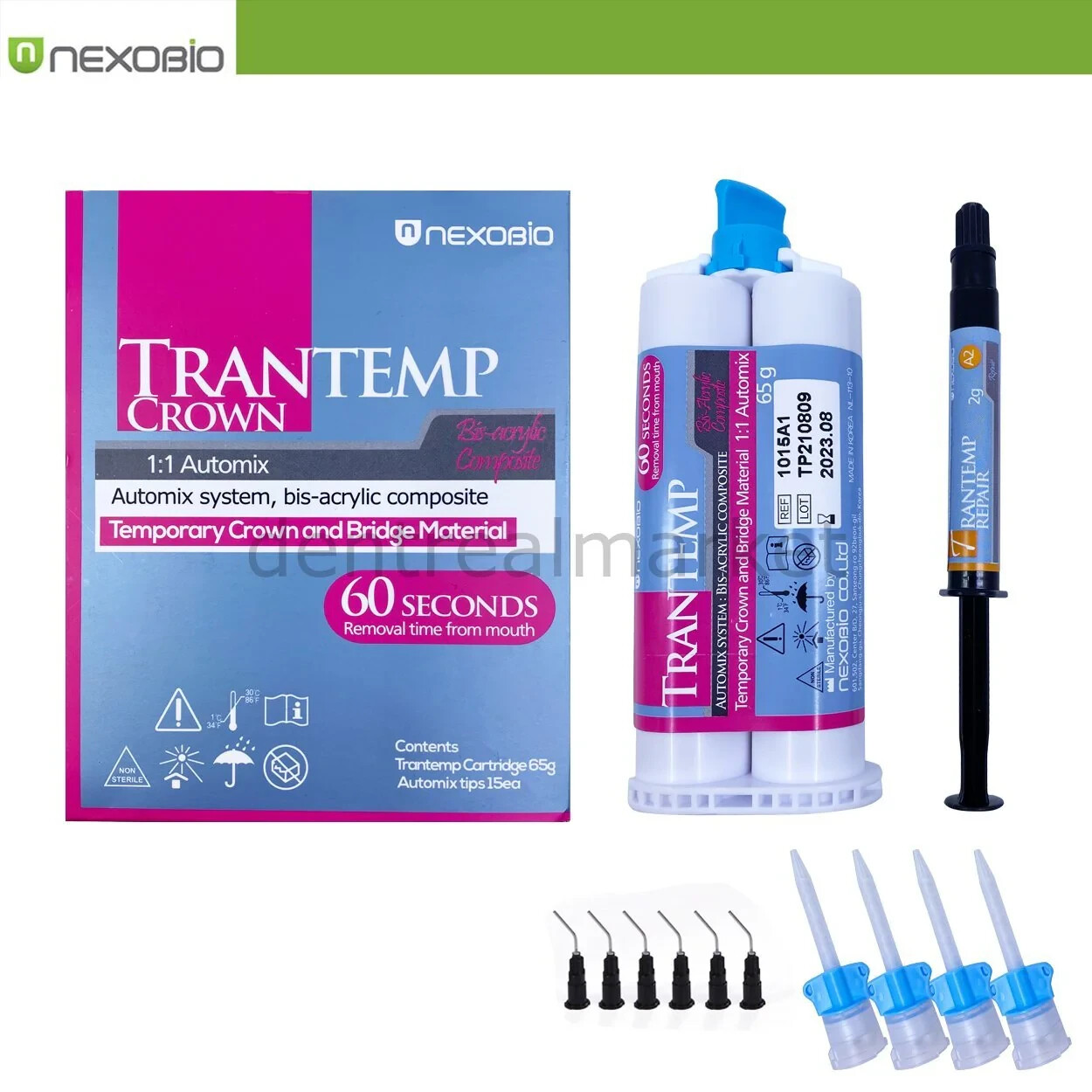 Dental TRANTEMP CROWN Temporary Crown & Bridge Material Automix System A2 SHADE