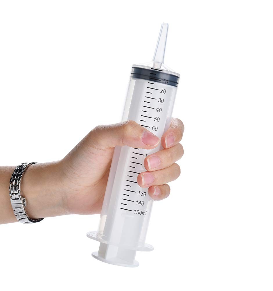 4 Pack 150ml Syringe with Tip Adapter, Large Plastic Garden Industrial…
