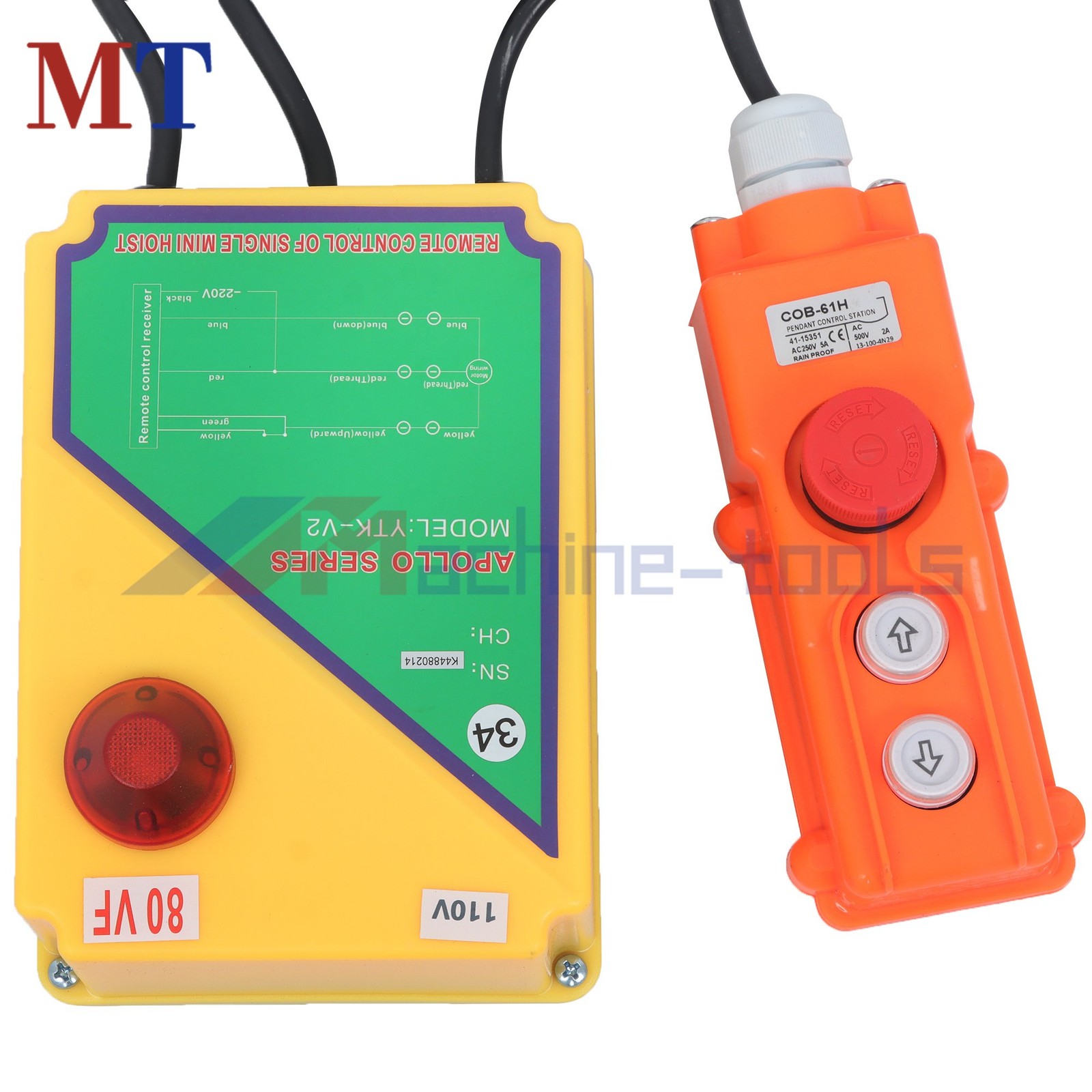 PA600 1320 lbs 110V Mini Electric Hoist 328 ft Wireless & 14 ft Wired Remote