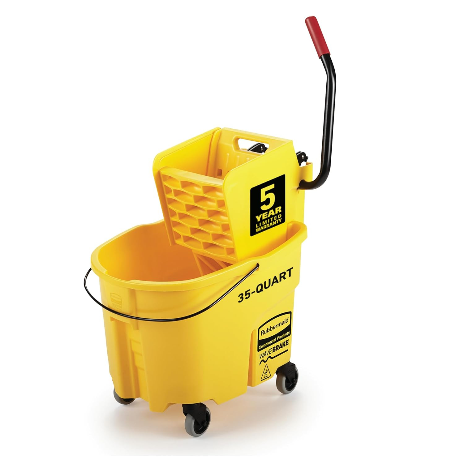 Rubbermaid Commercial Products Wavebrake 35 Qt. Side-Press Mop Bucket and Wringe