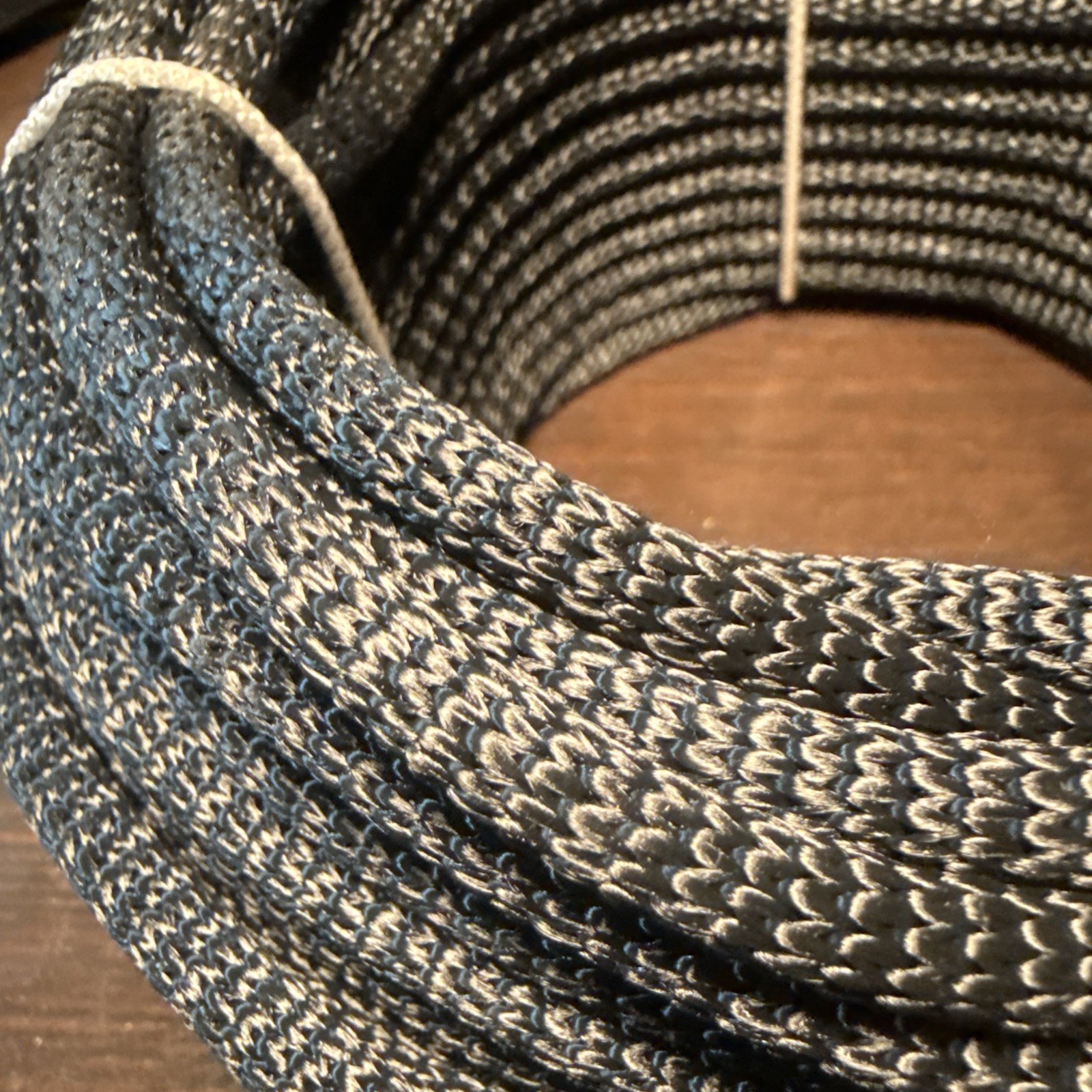 3/8″ x 100′ Black Polyester / Dacron Cord Low Stretch & UV Resistant Made USA