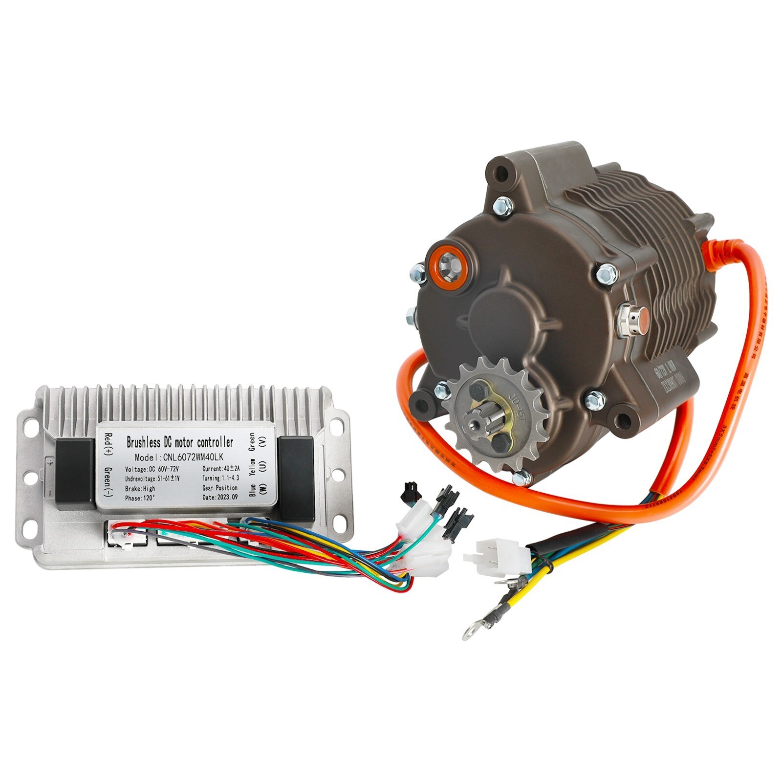 72V 1000W Brushless Motor Grip Full Kit Battery Wire for 2 Wheeler Bicycle Razor