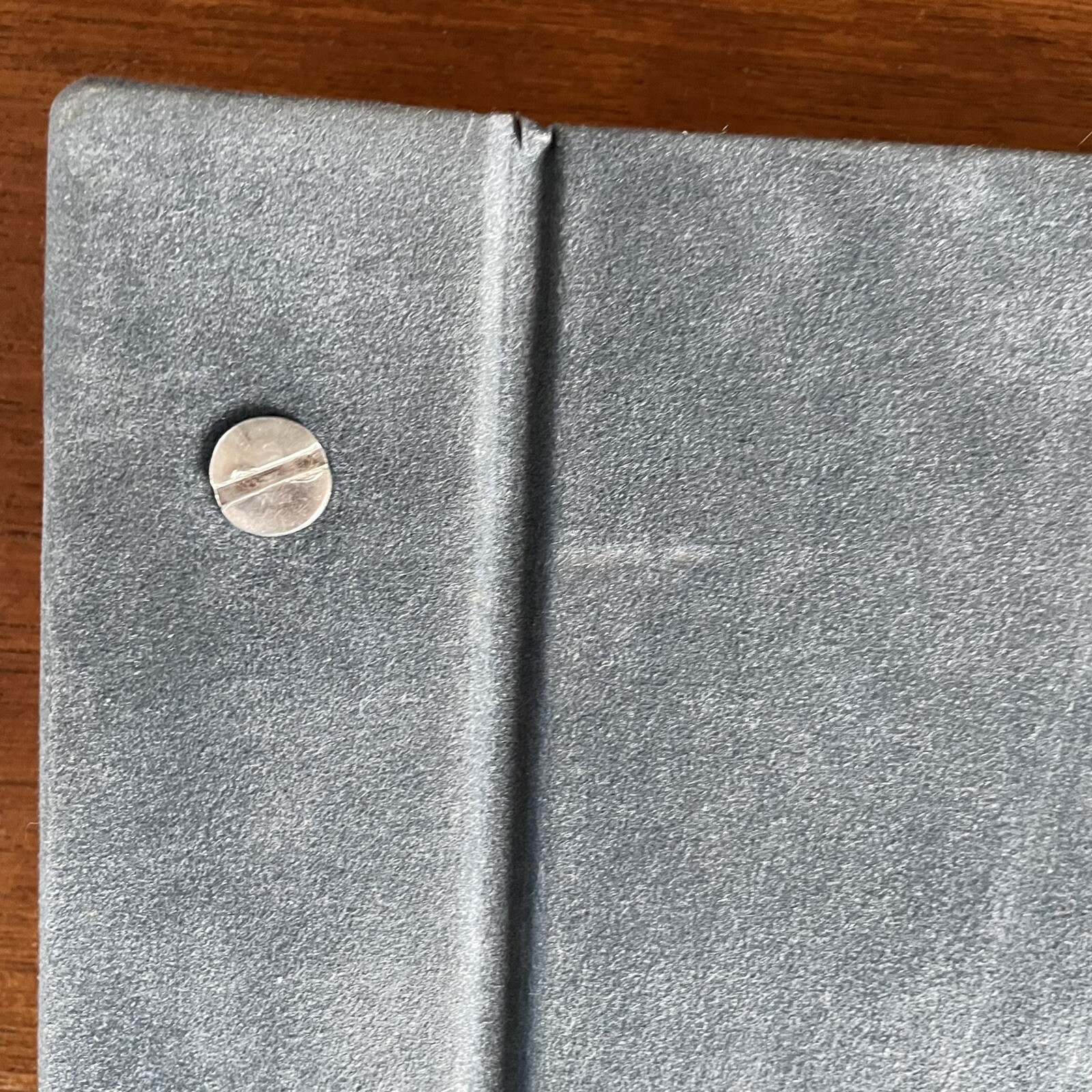 Vintage Unused Blank Book Blue Gray Paper Brads Binding 11.25 x 8.75 in