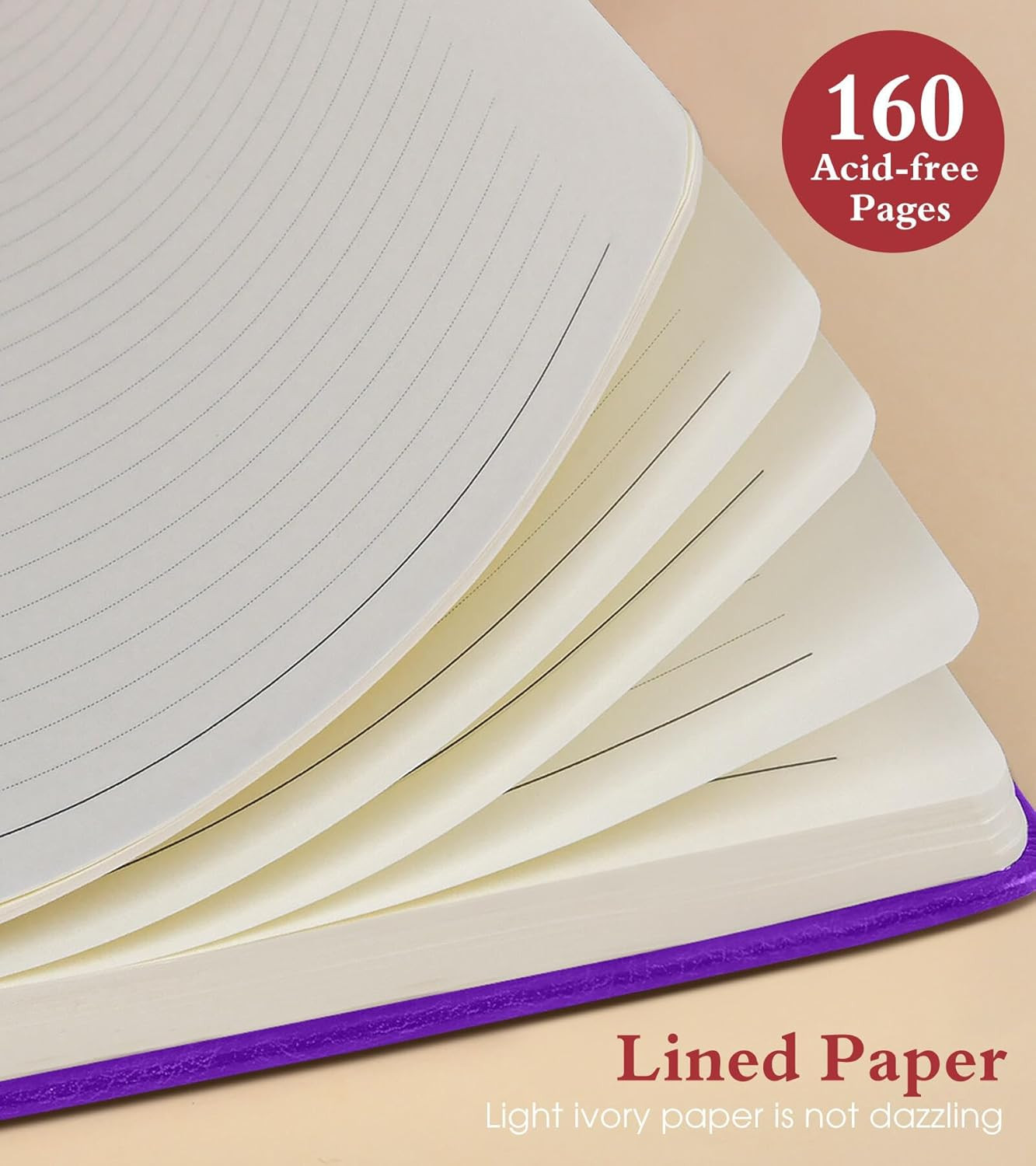 Lined Journal Notebook for Women Men, 160 Pages, A5 Hardcover Vintage Leather Jo
