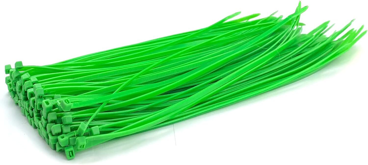 Green Garden Zip Ties 8 Inch 3.6MM 100 Pack Self Locking Nylon Cable Ties Plasti