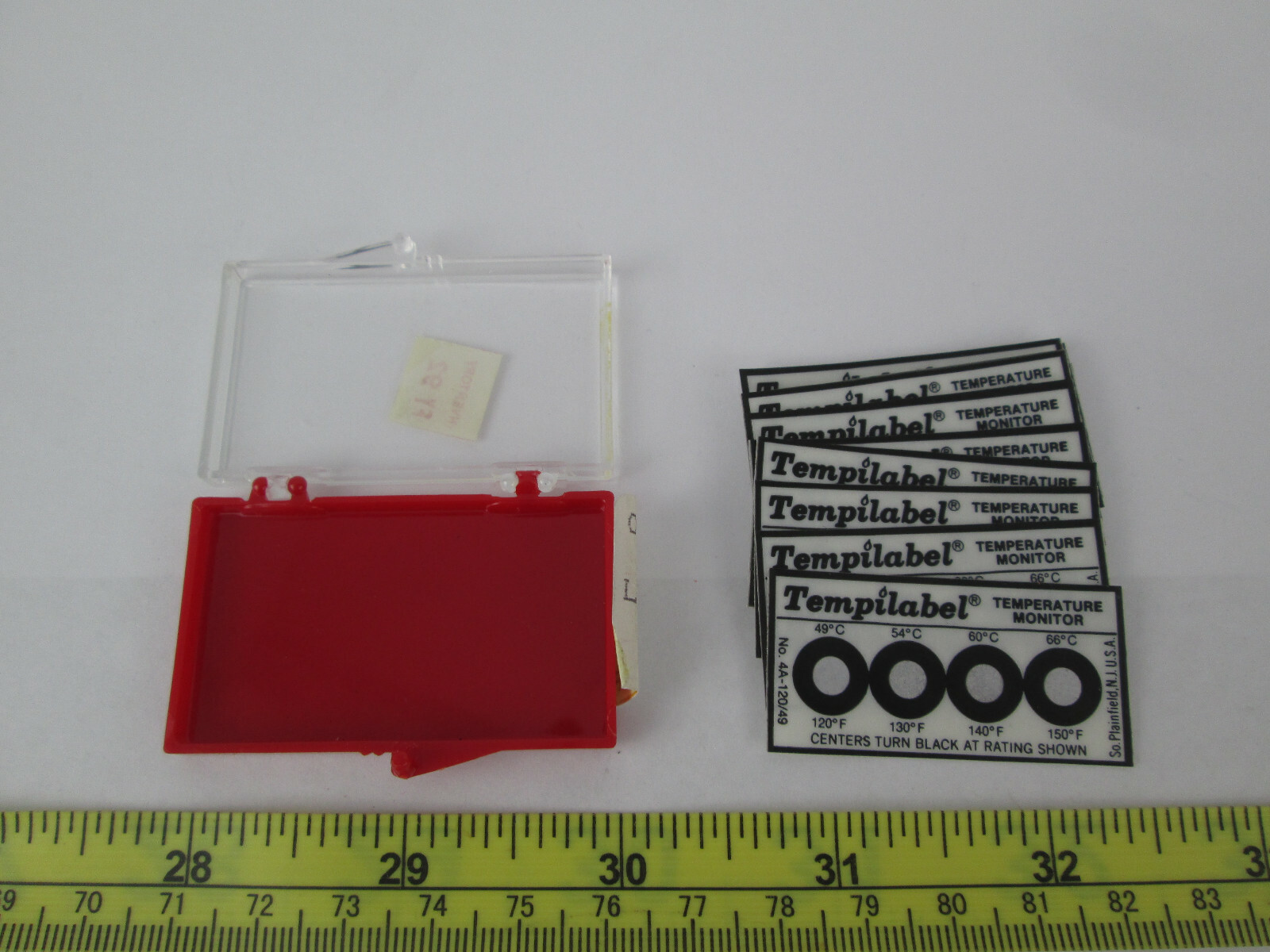 New Package of 10 Tempilabel Tempature Monitor Labels 120-150°F 49-66°C