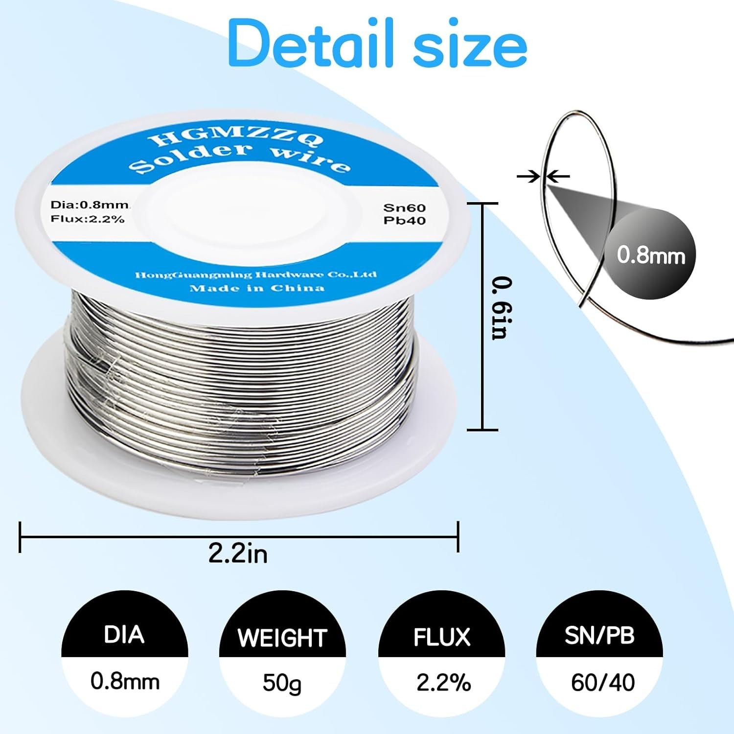 Professional Grade 60/40 Tin Lead Solder Wire, 0.8mm – Ideal for Electronics