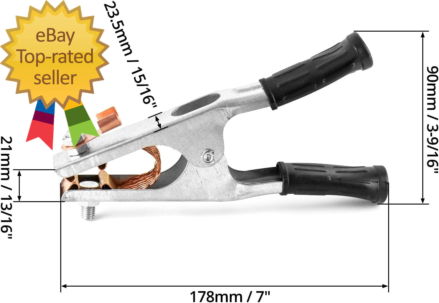 Welding Ground Clamp, 2 Pack 500Aelectroplated Ground Clamp Copper Welding Earth