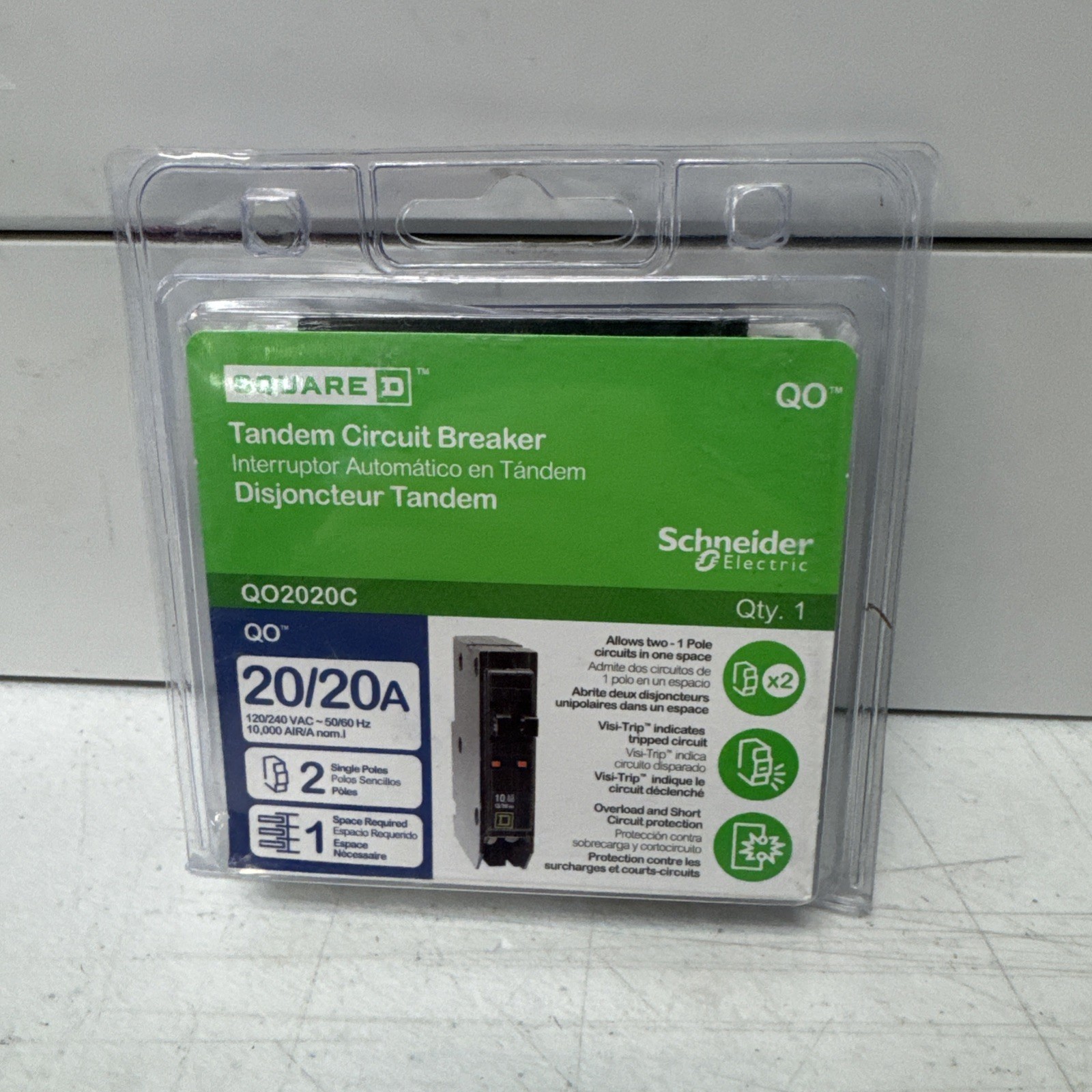 Sealed Square D QO2020 QO2020C Twin/Tandem 20 amp 2 Single Poles Breaker New