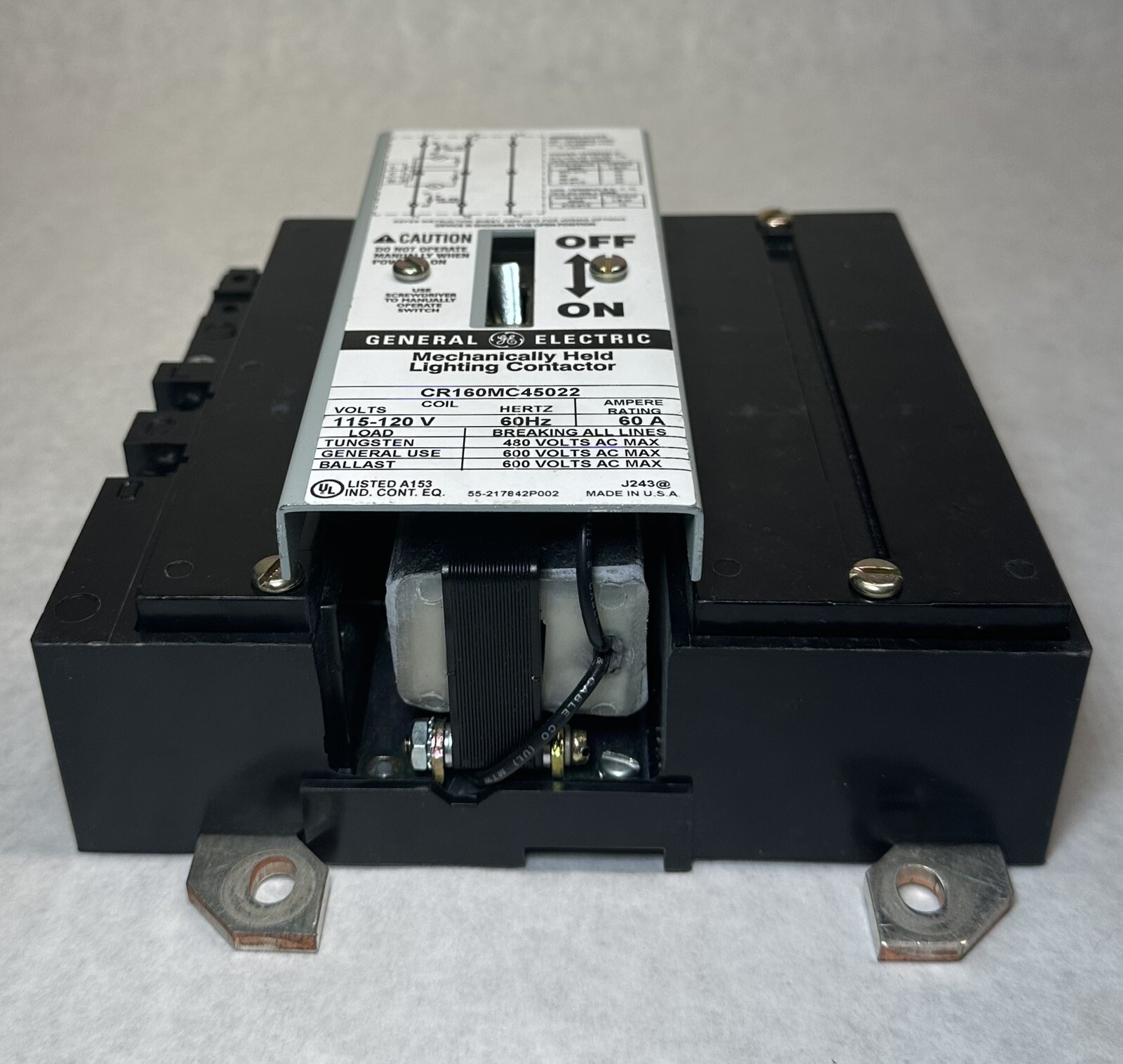 NEW GE CR160MC45022 Mechanically Held Contactor, Coil 115-120V, 60A, CR160MC