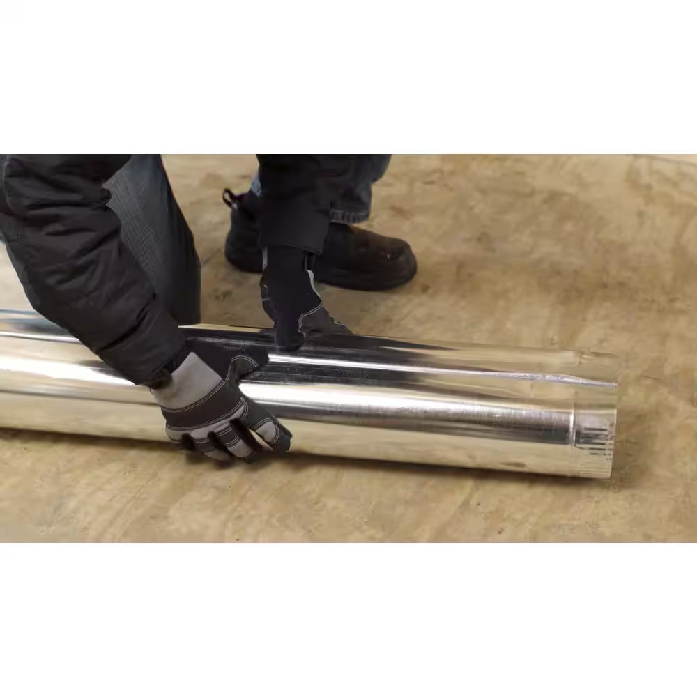 Master Flow 7 In. X 2 Ft. round Metal Duct Pipe 30-Gauge galvanized steel