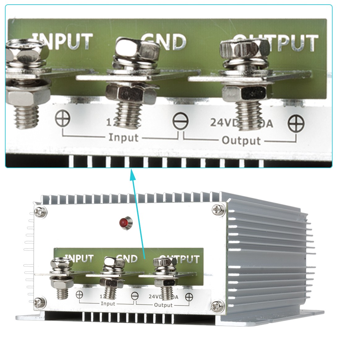 Power Converter Regulator DC 12V Step Up to DC 24V 30A 720W Waterproof