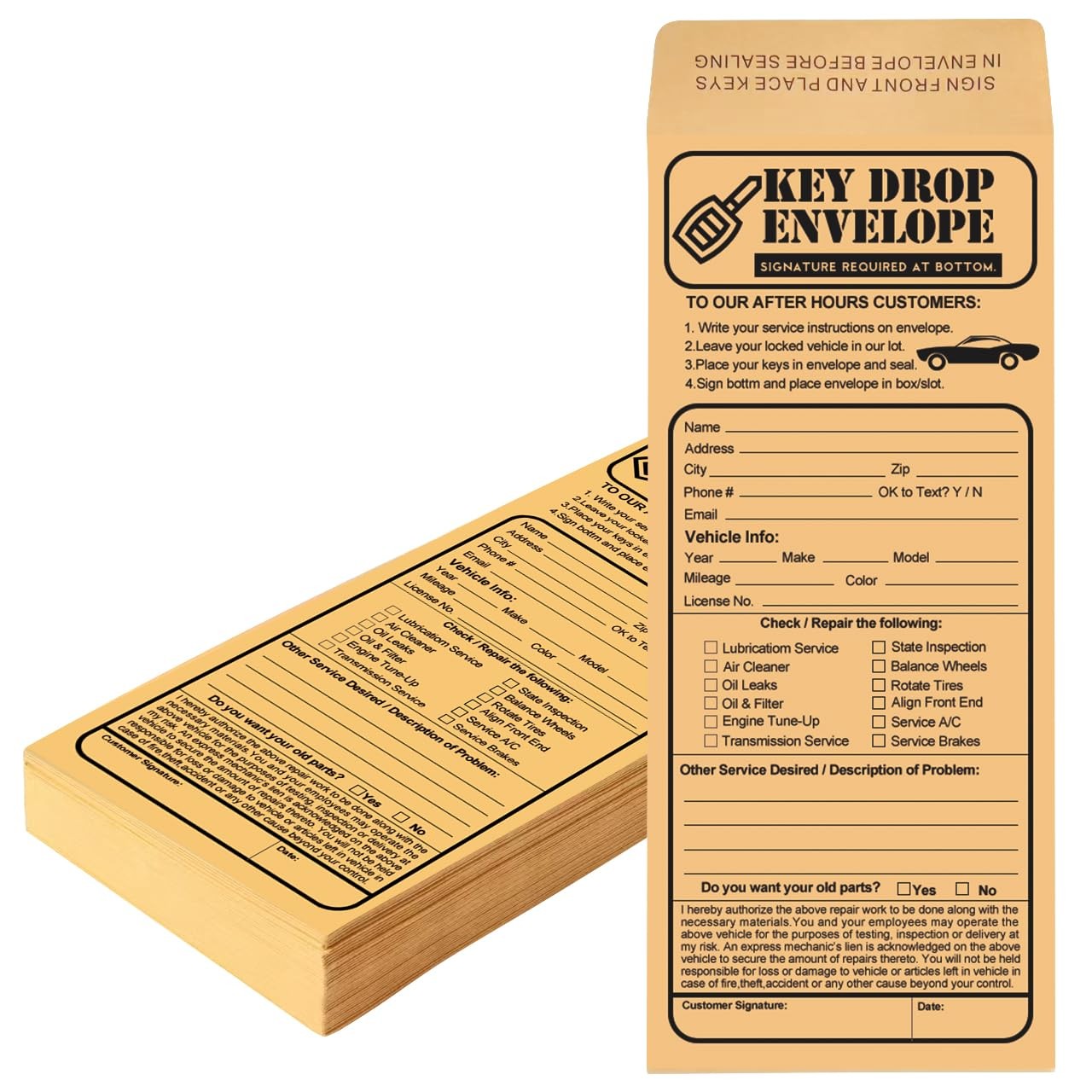 100 PCS Heavyweight Key Transfer Envelopes Secure Adhesive Mailers 4.125×9.5 In